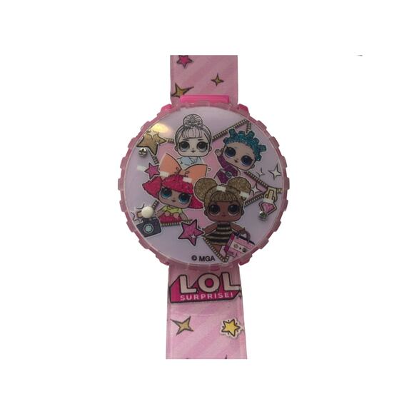 LOL Surprise Flip Open Digital Wristwatch-Cover lights Up & Spins-New Battery - Picture 1 of 7